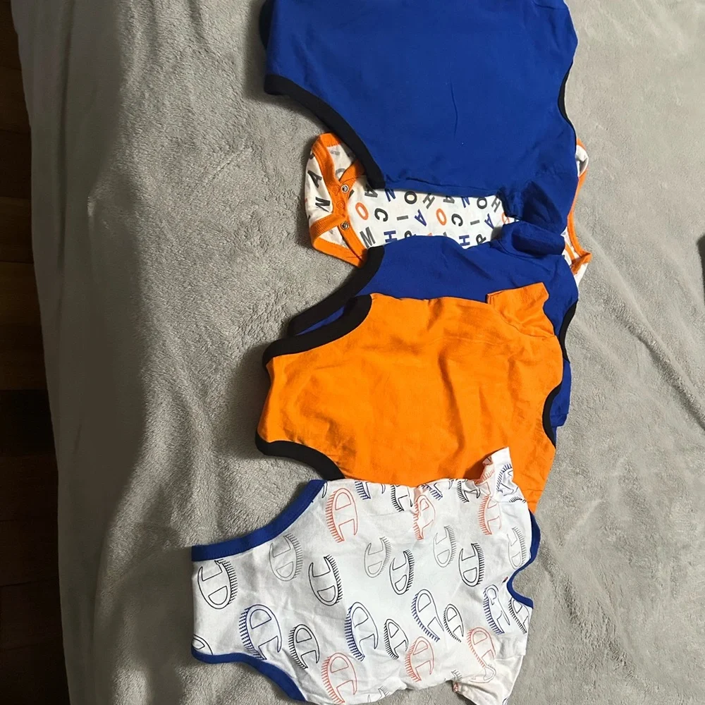 Champion Bodysuit Blue and Orange Athletic Design